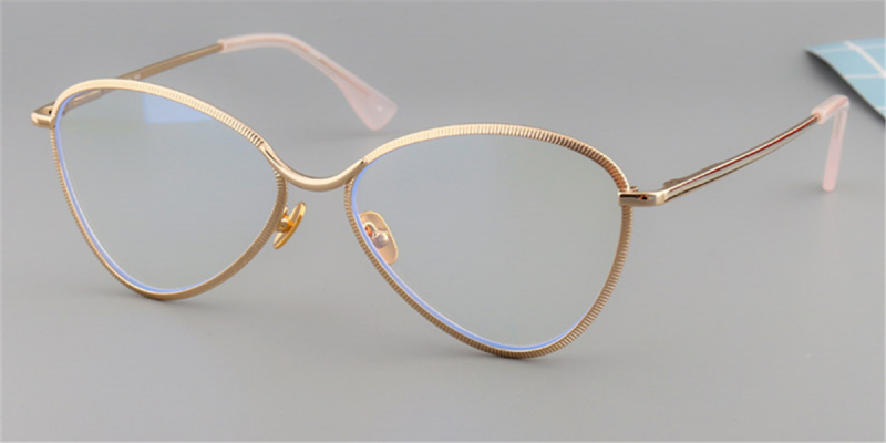 Glasses for Oval Face, Hipster glasses, Cat Eye, Golden