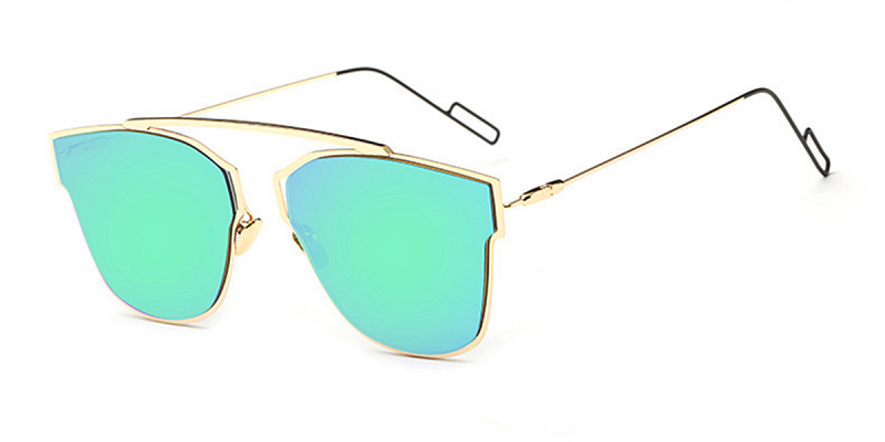 Green Flash Lens Sunglasses Golden Frames 