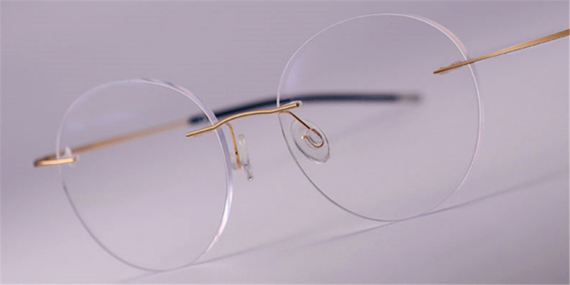 Super Light Oval Titanium Frameless Glasses, Gold
