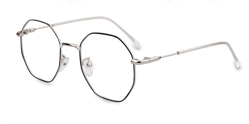 Round Bifocal Lenses glasses, Silver, Black-l
