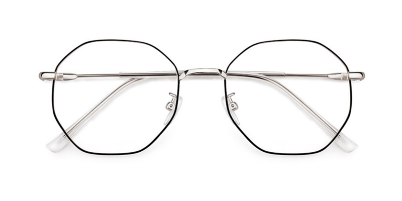 Round Bifocal Lenses glasses, Silver, Black
