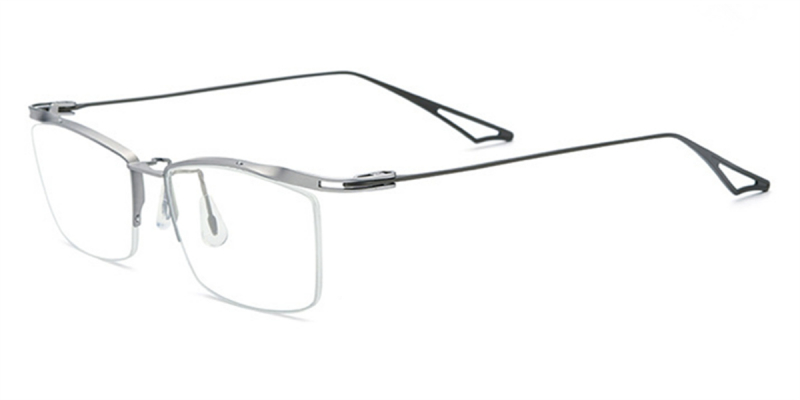 Pure Titanium Semi Rimless Glasses | Top Browline Bar dominance