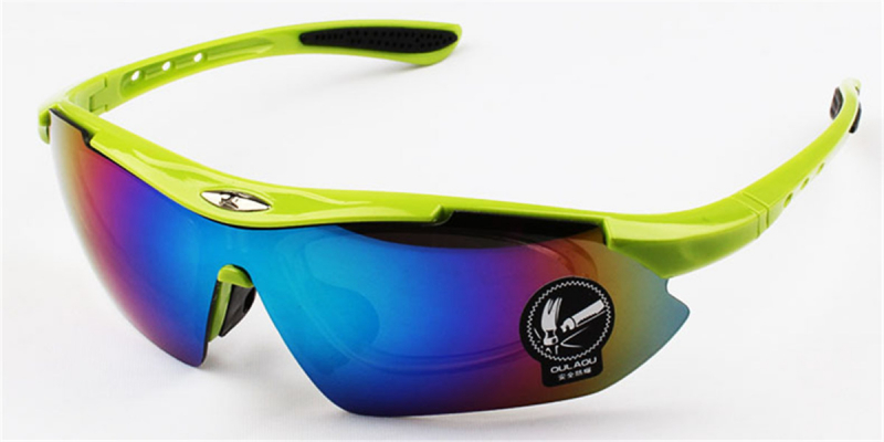 Safety Prescription Glasses  for Cycling green-diagonal