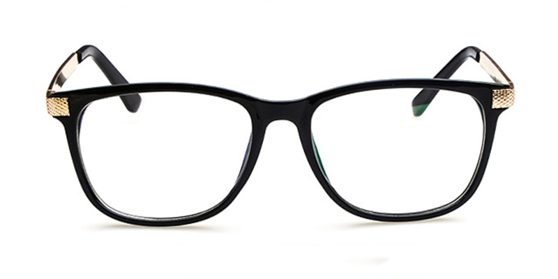 Black Rectangle Glasses for Round Face 