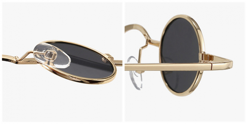 Super Small Round Sunglasses for Men, Gray Frames & Lenses