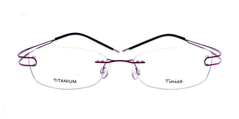 Rimless Glasses  with Thin Purple-Twin Temple