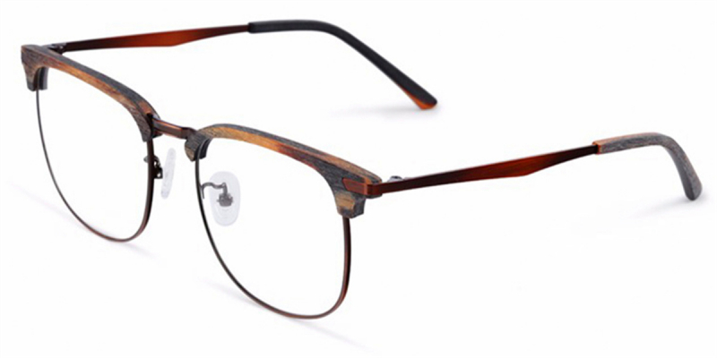 Wood Browline Glasses | FramesFashion Hand Made