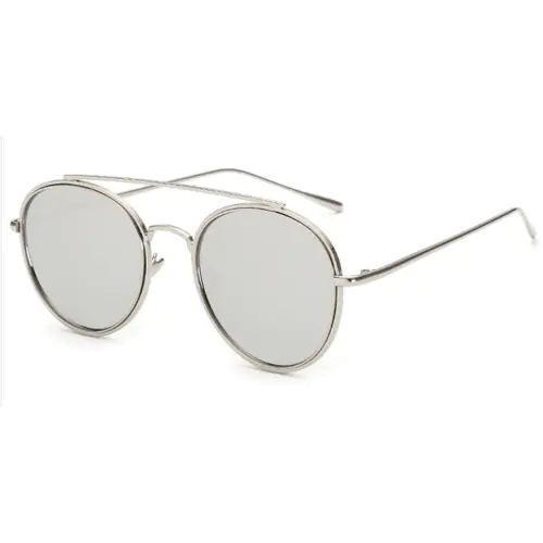 Hipster glasses with Silver Aviator Frame