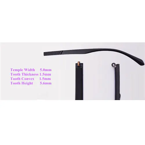 Eyeglass replacement temple arms-5.0mm