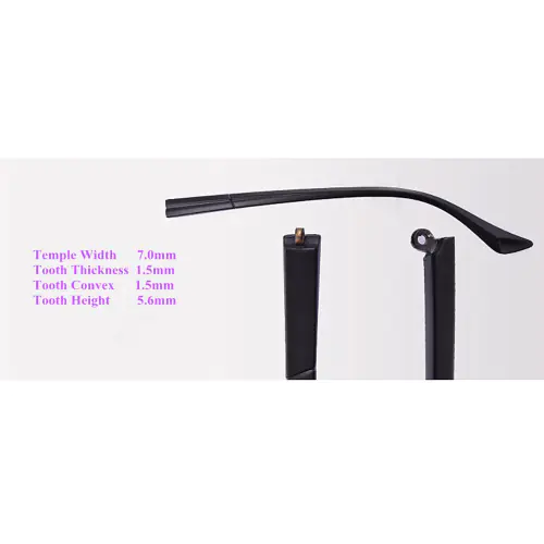 Eyeglass replacement temple arms-7.0mm