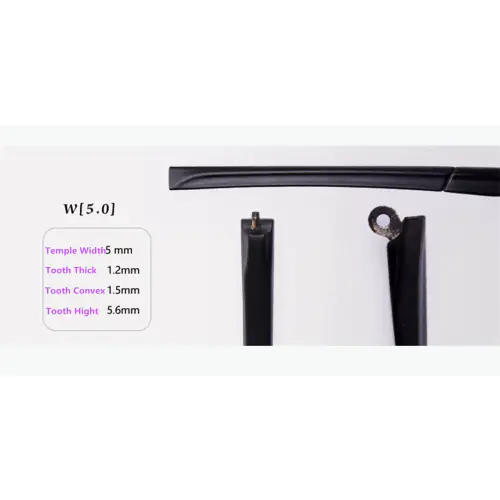 Eyeglasses temple for eyeglasses replacement 5.0 mm width