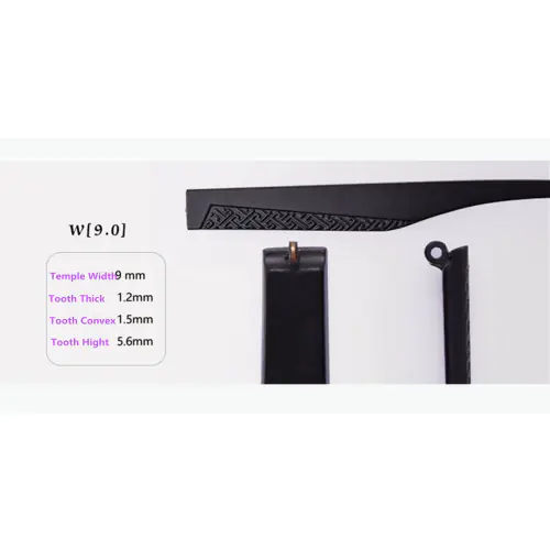 Eyeglasses temple for eyeglasses replacement 9.0 mm
