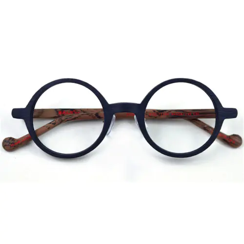 Small Round glasses for men wood grain eyeglasses