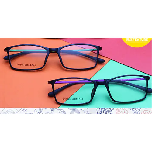 Flexible color thin plastic glasses, purple temple