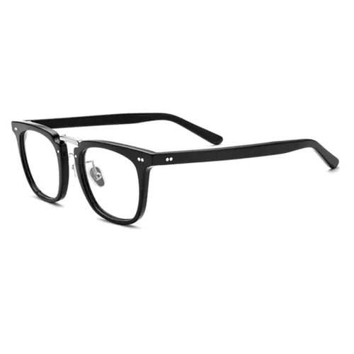 Black Acetate Rectangular Eyeglasses