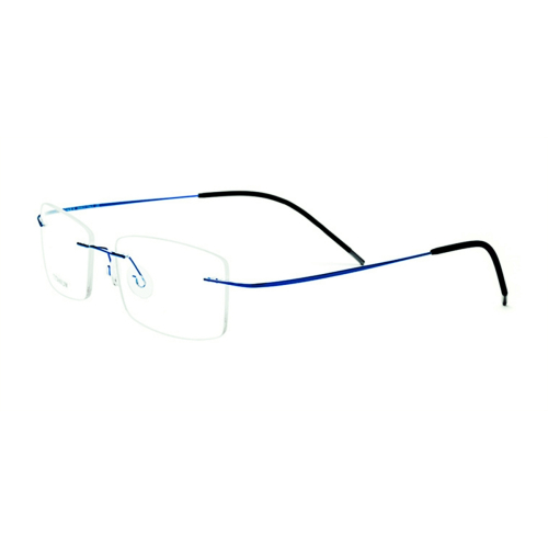 Blue Titanium Rimless Eyeglasses Framesfashion