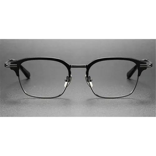 Designer Browline Titanium Glasses | Present it’s Elegant and Chic-Black-Gun