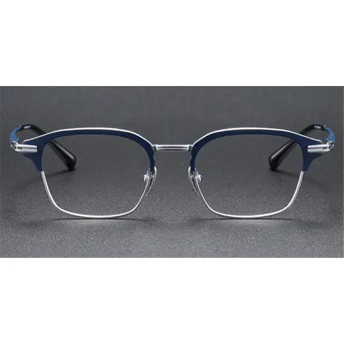 Designer Browline Titanium Glasses | Present it’s Elegant and Chic-Blue