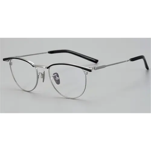 Round Browline Titanium Glasses for a Narrow Forehead