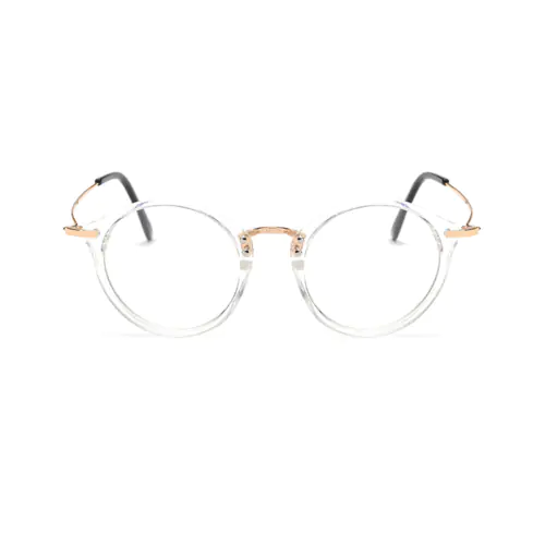 Browline Round Glasses for Oblong Face