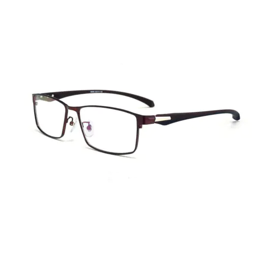 No line bifocals reading glasses, Brown Titanium Alloy