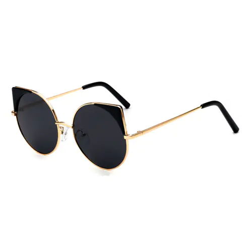 Prescription Round Cat Eye Sunglasses, Glod Frame