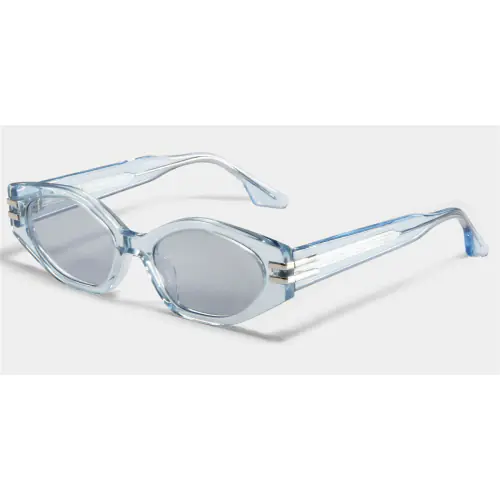 Wide Temple Colorful Clear Glasses | Clear Glasses Trend Continues 2023-Blue