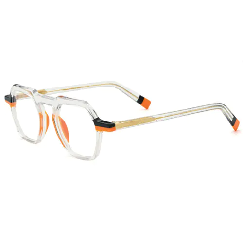 Thick Rim Acetate Clear Glasses-Clear