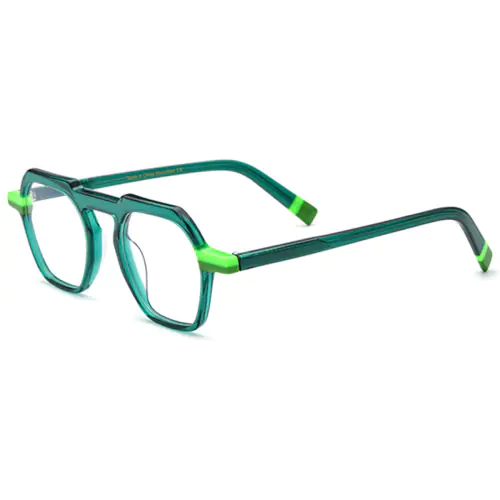 Thick Rim Acetate Clear Glasses-Green