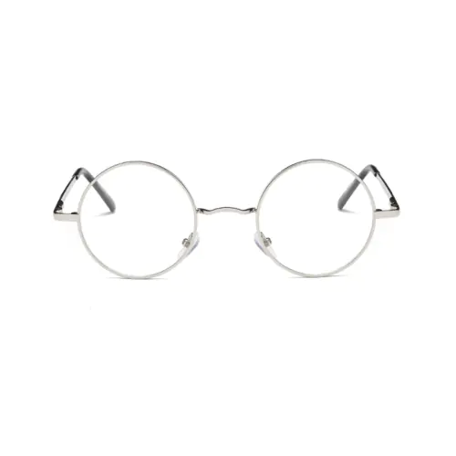 Discount round glasses for men, Retro Silver