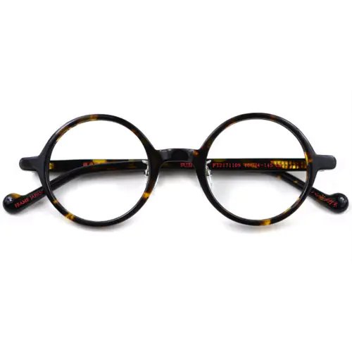Acetate Vintage Small Round glasses for men Tortoise