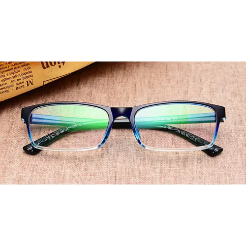 Elastic Plastic Rectangular Glasses, Crysral Blue