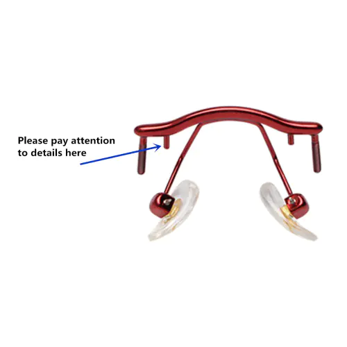 Glasses Bridge for Rimless Glasses Have Slot, Red