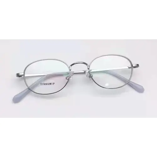 High Prescription Titanium Womens Eyeglasses Frames | Small Oval-Silver
