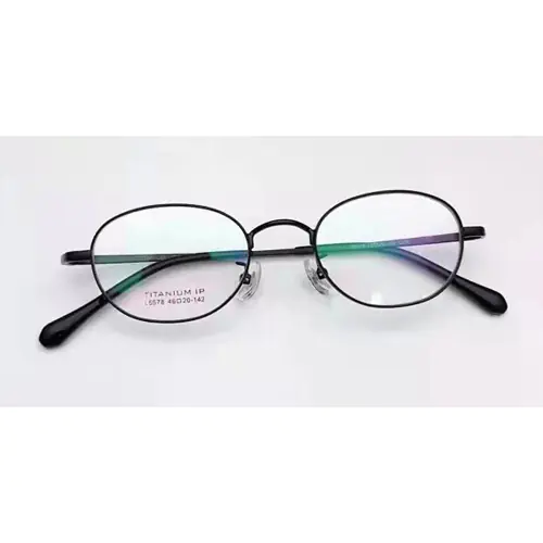 High Prescription Titanium Womens Eyeglasses Frames | Small Oval-Black