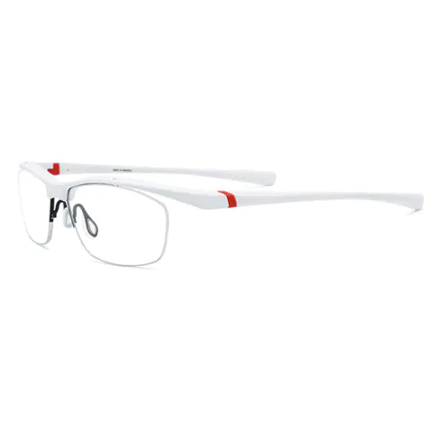 Semi Rimless Glasses,Sports Glasses | Dominant Top Bar-White
