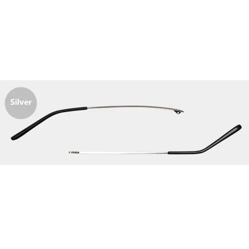 Eyeglass replacement temple arms concave tooth silver