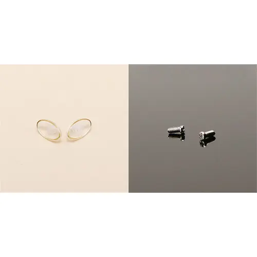 Clear Screw in Nose Pads with Golden Edage