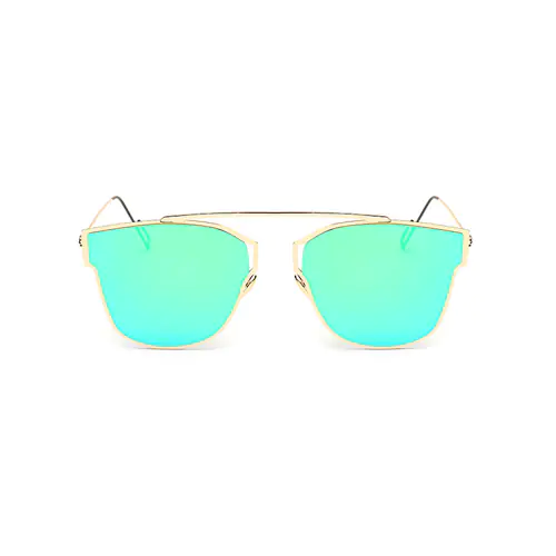 Green Flash Lens Sunglasses Golden Frames