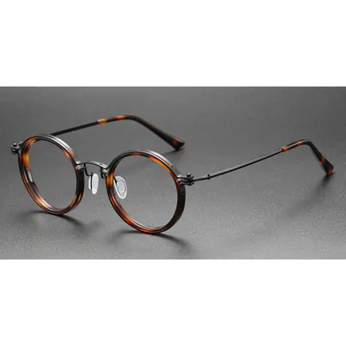 Pure Titanium Wide Frame Glasses| For Big Faces-Black-Tortoise