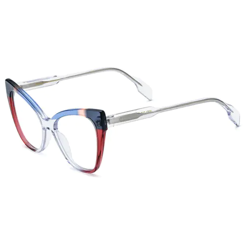 Best Colorful Clear Zebra Cat Eye Glasses-Red