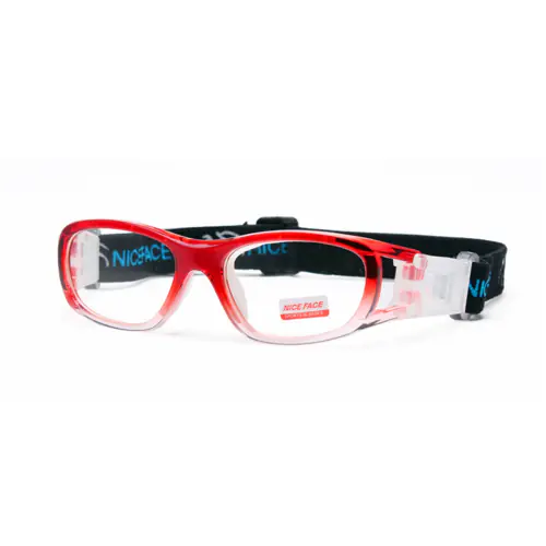 Red Clear Acetate Prescription Safety Glasses for Football -diagonal