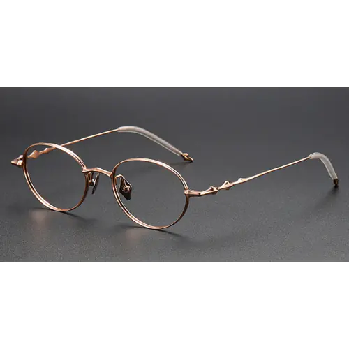Redefine Elegance with Titanium Oval Frames for High Prescription| You Deserve to Have-Rose Gold