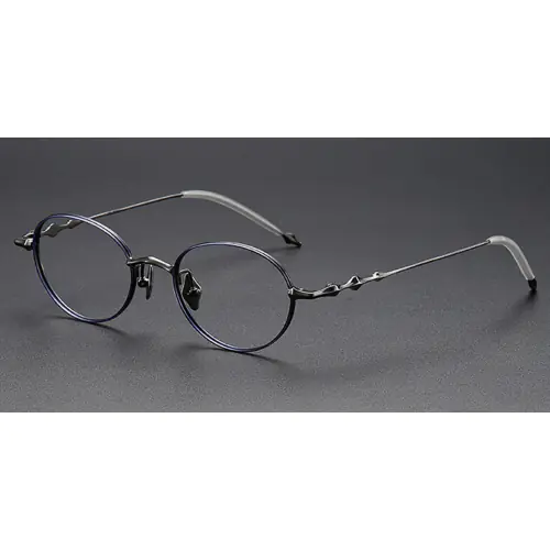 Redefine Elegance with Titanium Oval Frames for High Prescription| You Deserve to Have-Blue