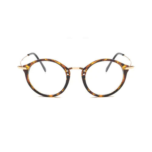 Browline Round Glasses for Oblong Face