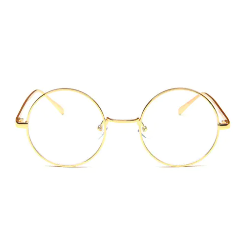 No line bifocals reading glasses, golden round