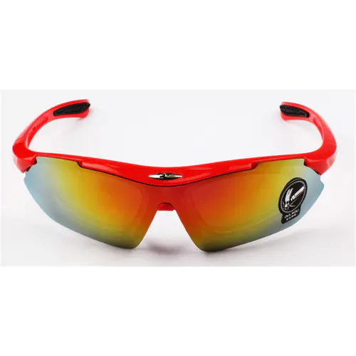 Safety Glasses Prescription with Red Glasses Frames-front