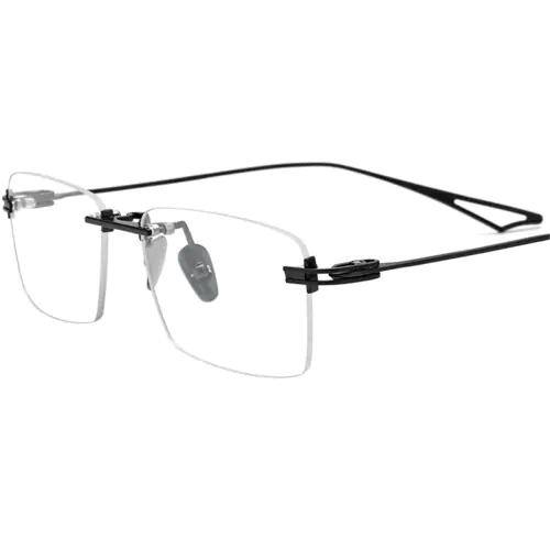 Screwless Hinge Eyeglasses-Titanium Rimless Glasses | FramesFashion Rimless Collections-Black