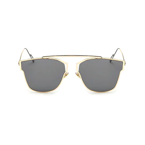 Prescription Flash Lens Sunglasses Golden Aviator Frames