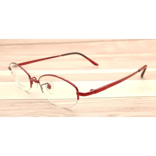 Red Small Titanium Womens Eyeglasses Frames | Design for Power Prescription-Red